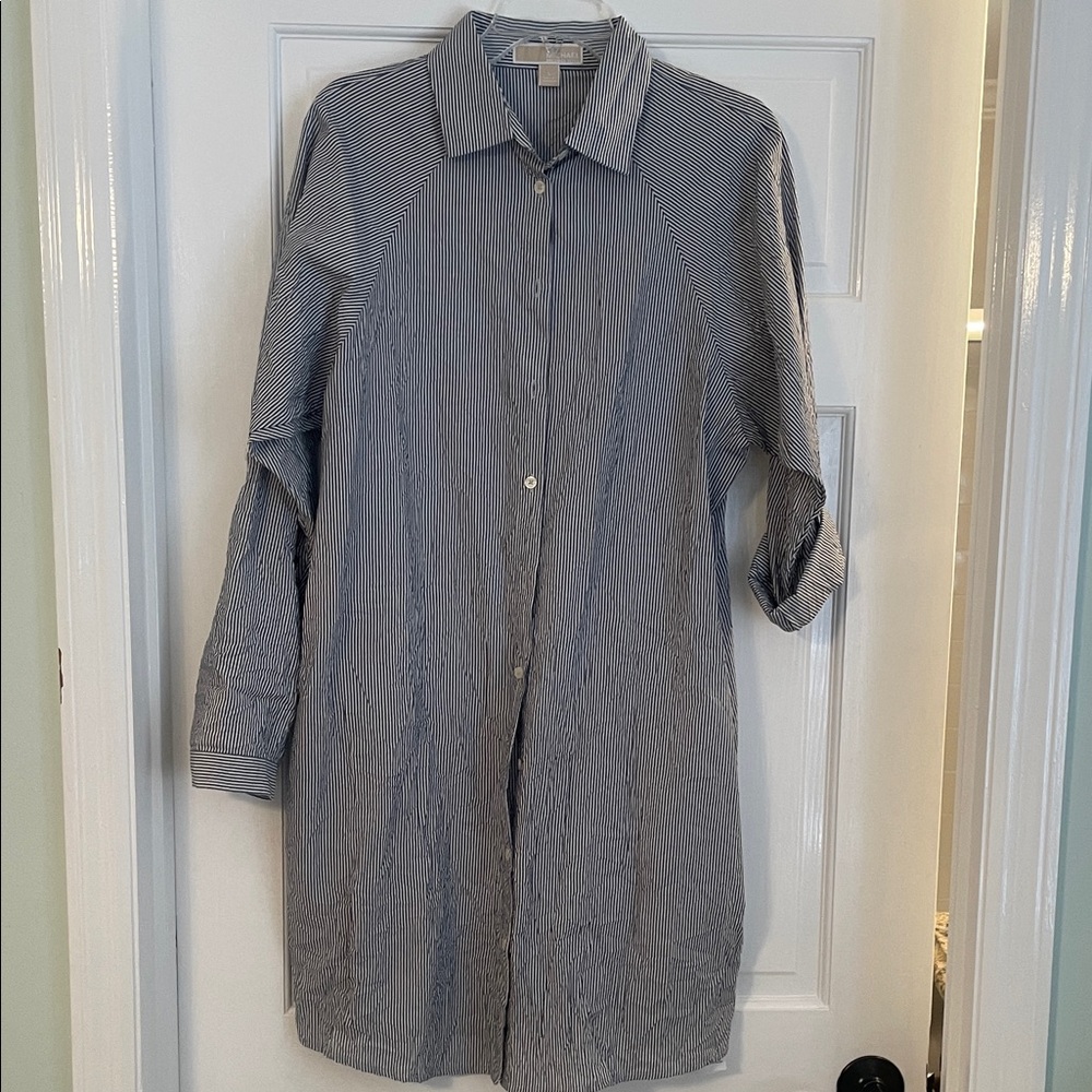 Michael Kors Striped Blue Shirt Dress